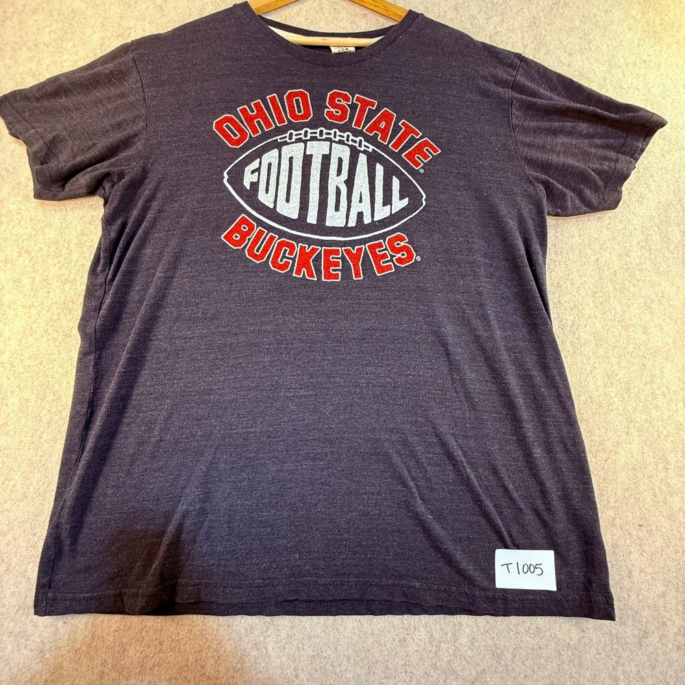 Homage Ohio State Buckeyes Football T-Shirt Mens XL Charcoal Grey Made in USA‎